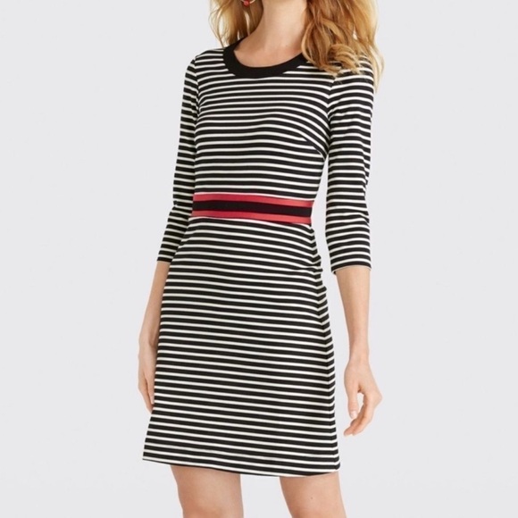 Draper James Dresses & Skirts - Draper James ‘Persley’ Ponte Red Black White Striped Dress Women’s Size Medium